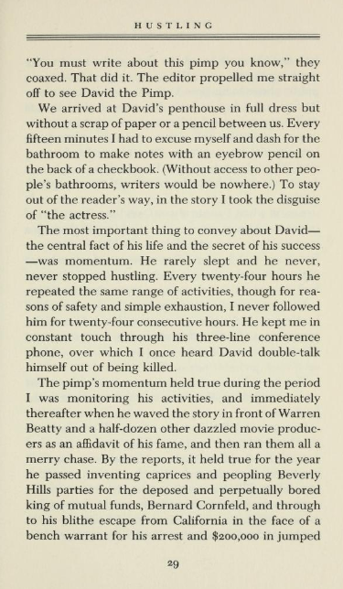 Hustling p. 29
